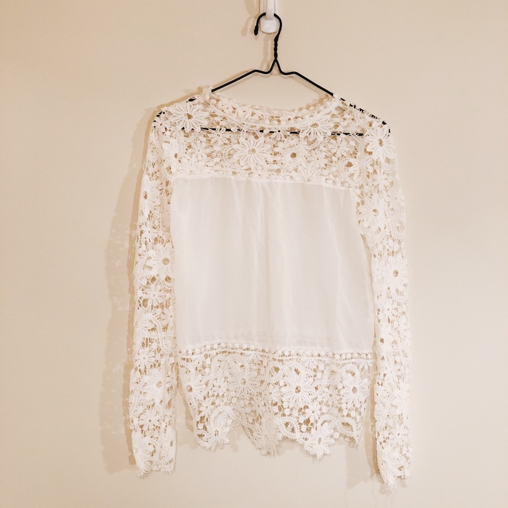 White floral blouse